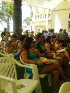 Periodistas en la rueda de prensa celebrada en el hotel Voramar de Benicàssim.