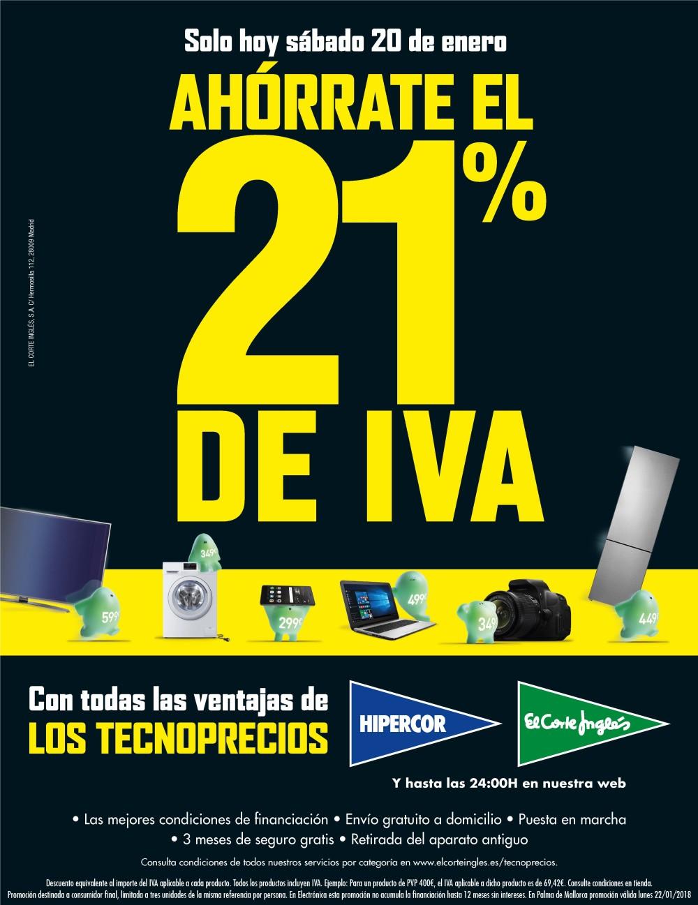 El Corte Hipercor lanzan mañana una campaña de ahorro 21% en electrónica y electrodomésticos Castellon Información