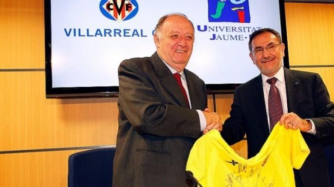 José Manuel Llaneza y Vicente Climent, ayer en la UJI. FOTO: villarrealcf.es