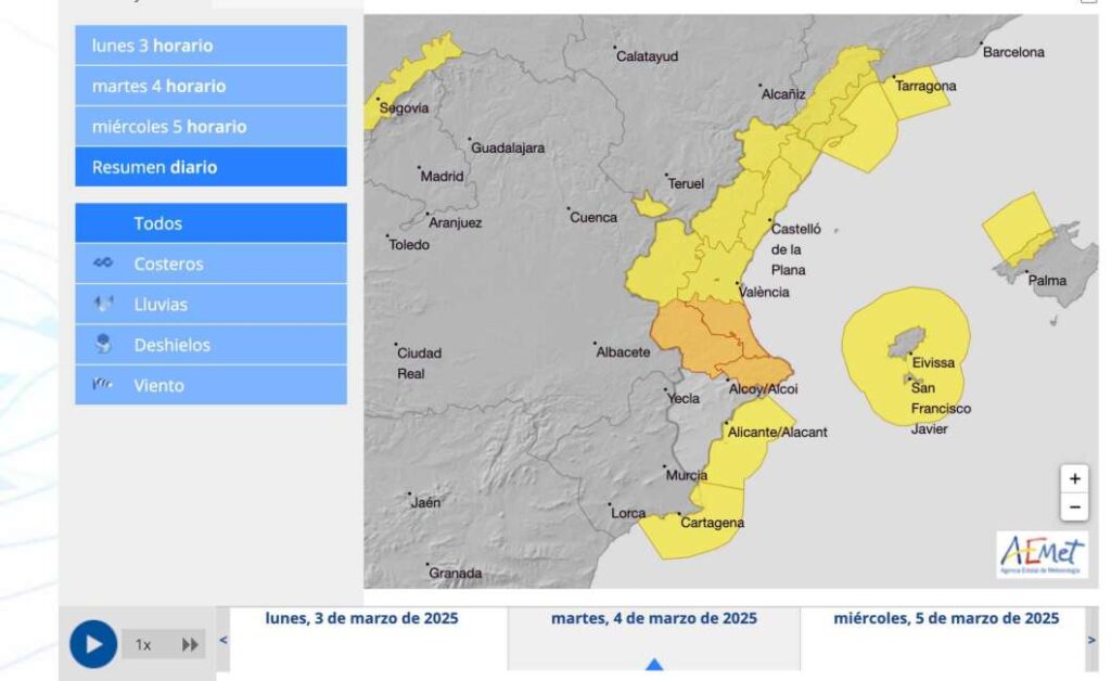 Previsiones Meteorológicas de AEMET 040325