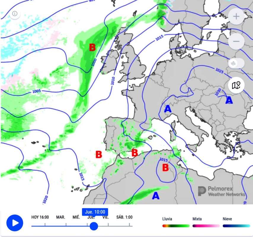 Previsiones lluvias mapas de presión Eltiempo.es 060325